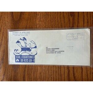 Rare NCAA Notre Dame Fighting Irish press release envelope 1975